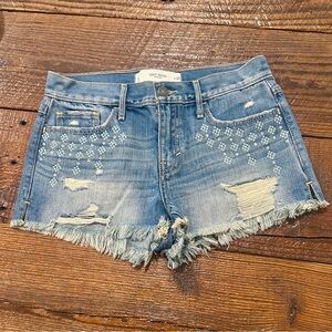 Gilly Hicks Light Blue Embellished Jean Shorts